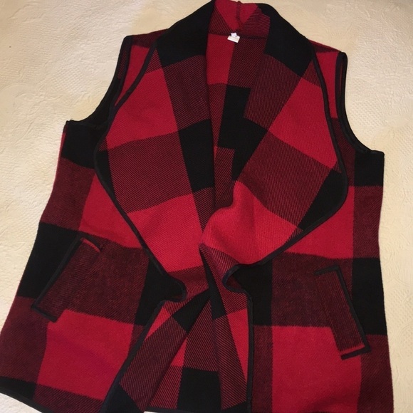 Buffalo plaid fleece vest plus size L - Picture 8 of 10